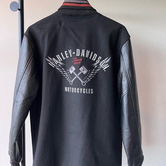 NWOT Harley Davidson Motorcycles Varsity Jacket Mens L - Picture 1 of 9